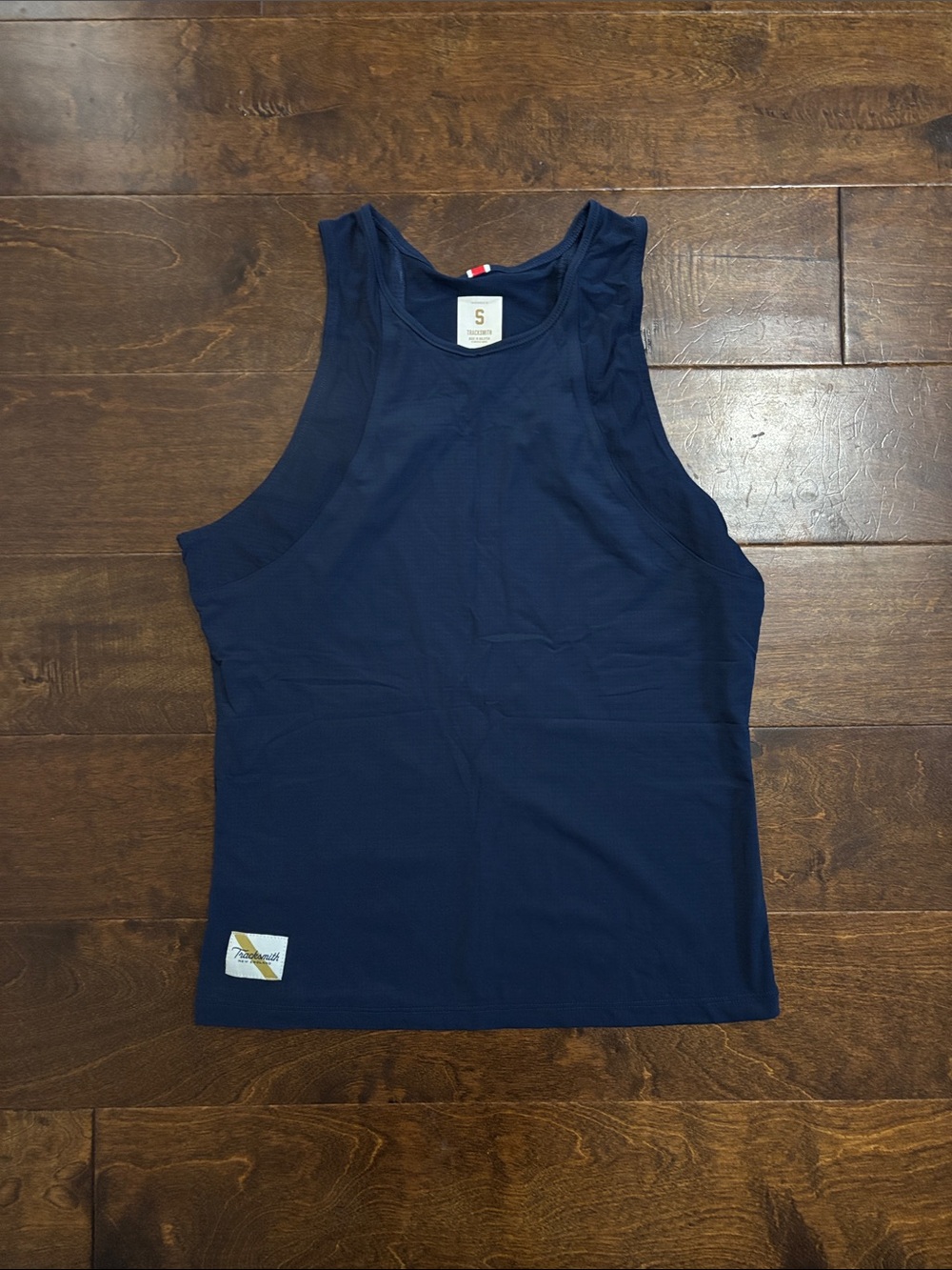 Tracksmith Running Singlet size Small Navy Heritage Sash Tank Top